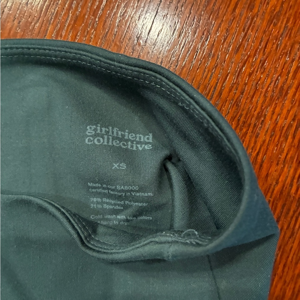 Girlfriend Collective Deep Green Biker Short Set